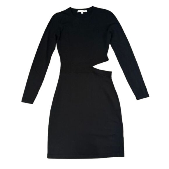 Elizabeth and James Railey Side Cutout Dress Black Knit Bodycon Clubwear Size XS - Picture 2 of 6